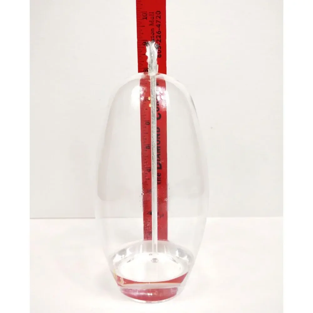Flawless Stunning Firelight Art Glass Handblown Oil Candle Lamp Pod Table Light